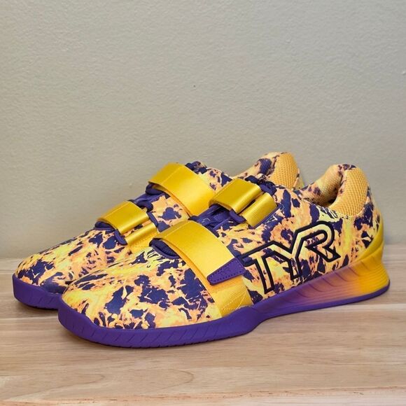 TYR L-1 Lifter Weightlifting Shoes Yellow Purple Men\'s Size 10.5 Women\'s 12